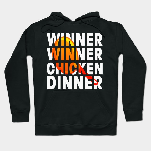 Winner Winner Chicken Dinner Frying Pan Skillet Silhouette Hoodie by NearlyNow